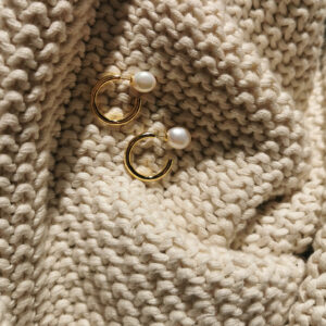 Sæt: Hoop + Pearl Baroque (Gold Colour/White)