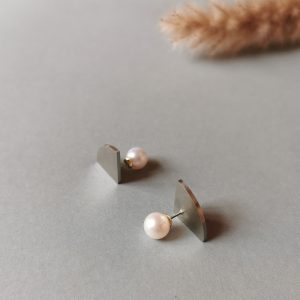 Sæt: Quarter Circle + Pearl Round (Silver Colour/White)