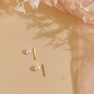 Sæt: Line + Pearl Baroque (Gold Colour/White)