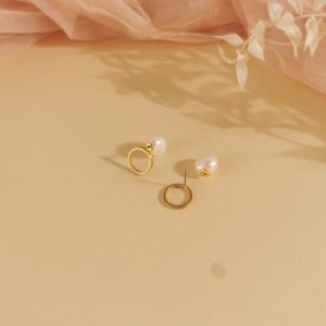 Sæt: Outline Dot + Pearl Baroque (Gold Colour/White)