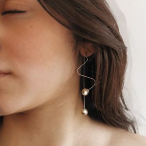 Wire 05 Silver Colour w/ Champagne Pearls