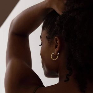 Sæt: Chunky Hoop + Champagne (Gold Coloured Lock)