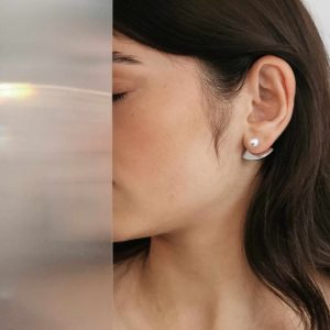 Sæt: Quarter Circle Polished + Candyfloss Pearl (Silver coloured lock)